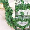 Fiori decorativi 1 pz Piante artificiali Seta verde Viti appese Decorazioni per il giardino di casa Foglie di ghirlanda di foglie finte Festa di nozze Bagno