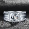 Wedding Rings Male Female White Crystal Stone Ring Charm Silver Color Big For Men Women Classic Round Zircon Engagement