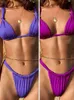 Biquínis colados Miyouj femininos Coless Maiô Triang Conjunto de biquínis femininos Fatos de banho halter Bandage Beachwear brasileiro H230515 H230524