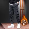 Men's Jeans Winter Men Jeans Fleece Lined Thick Warm Black Joggers Fashion Streetwear Cotton Casual Thermal Harem Jean Pants men L230724