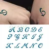 Autocollant de tatouage temporaire imperméable lettres majuscules anglaises alphabet mot de tatouage A-O P-Z autocollants de tatouage flash tatoo faux tatouages