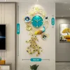 Horloges murales moderne Quartz horloge métal Design luxe paon Silence salon Reloj Cocina Pared décoration domestique