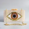 Bolsas para noite Carteira Feminina Unissex Transversal Celular Bolsa de Ombro Bolsas de Mão Champanhe Evil Eye Caixa de Acrílico Clutches Bolsa de Festa