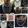 Hänge halsband kibo smycken för kvinnor isade ut Sterling Sier Moissanite Diamond Tennis Chain Halsband Drop Delivery Pendants DHL4I