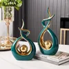 Decorative Figurines Modern Luxurious Living Room Home Decoration Accessories Abstract Ceramic Office Desk Souvenir Crafts Gift