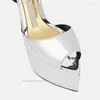 Sandals Sexy Stilettos High Heel Woman Peep Toe Buckle Ankle Strap Platform Gold Silver Black Female Party Shoes