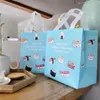 Storage Bags 10pcs Portable Handle Bag Cartoon Sushi Rice Ball Printing Non-woven Fabric Japanese Cuisine Takeaway Takeout