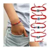 Charm Bracelets Lucky Red String Bracelet Handmade Adjustable Blue Turkish Evil Eye For Women Men Friendship Jewelry Gifts Drop Delive Dh1Ka