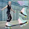 Inline Roller Skates LIKU Quad Roller Skates for Girl and Women with All Wheel Light Up Indoor/Outdoor Lace-Up Fun Illuminating Roller Skate for Kid HKD230720