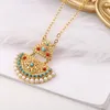 Collier boucles d'oreilles ensemble 2023 mode couleur or 3 pièces bijoux anneau perle gemme pour femmes filles cadeaux à la mode