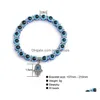 Contas 8Mm 10Mm Lucky Fatima Blue Eye Eye Charms Strands Pulseiras Contas Pseras Turcas Para Mulheres Jóias Drop Delivery Dh7Jb