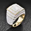 Anneaux De Mariage De Haute Qualité 925 Argent Pour Hommes Bling CZ Plein Pavé Cubic Zirconia Bijoux De Mode Boîte-Cadeau 230721