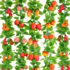 Decorative Flowers 2pieces 2.35meters With Leaves Simulation Fruit Vine Fake Chili Vegetable Home Ceiling Decoration Courtyard Prop