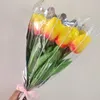 Fleurs décoratives 10 pcs Tulipe Fleur Artificielle Real Touch Bouquet PE Faux Fleurs Artificielles Tulipany Silikonowe Pour La Maison De Mariage