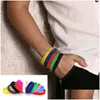 Jelly Casual Sport all'aria aperta Fitness Sile Glow Bracciali Elasticità in gomma Polsino Bracciale Pallacanestro Cinturino da polso Goccia Consegna Dhca1