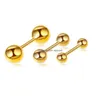 Studpersonlighet Kvinnor Män Rose Golden rostfritt stål Skivstång Form Earing Brosk Ear Piercing Body Jewelry For Gift Drop Delive Dhecb