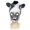 面白い動物ヘッドマスクカーニバルアクセサリー大人のコスチュームハロウィーンコスプレ牛ラテックスマスクパーティードレス動物マスク