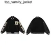 2023 Nuovi Uomini di Varsity Giacca Da Baseball Bomber Donne Harajuku Osso Lettera Patchwork In Pelle Streetwear Unisex College Cappotti Letterman giacca monclair