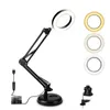 테이블 램프 Depuley Dimmable Swing Arm 데스크 램프 클램프 3 색상 10 밝기 조절 가능한 다중 조인트 연구