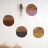 Dekorativa objekt Figurer Semicircle Board Macrame Wall Hanging Colorful Hand Woven Nordic Style For Home Decor Decoration L230724