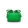 Designer's Street Style Choice: Square Woven Cloud Bag - Genuine Leather, Korean Style, Fashionable Hand Carry, Shoulder or Crossbody Bag for Women, Pillow Shape sliver