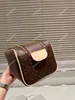 TZ Fashion Make-up-Tasche Doppelreißverschluss-Handtaschen Klassische Vintage-PVC-Leder-Kulturbeutel Reisekupplung Designer Damen Geldbörsen Cosmeti306m