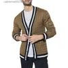 Men's Sweaters Autumn Winter Men's Solid Color Knitted Sweater Jackets Cardigan Coats Male Clothing Casual Black Striped Sweaters Jersey Hombre T230724