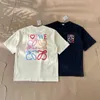 T-shirts pour hommes 290g poids de haute qualité Luo Yichun été nouvelle lettre d'amour colorée impression t-shirt à manches courtes pour hommes et femmes