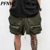 PFNW春夏新しいメンズファッションダークウェアドローストリングサファリスタイルショーツ機能ポケットルーズカジュアルカーゴパンツ12A7685