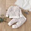 Set di abbigliamento Autunno Inverno Nato Baby Girl Boy Abbigliamento Lounge Set manica lunga Top Pantaloni Babysuit per 6 12 18 mesi Bambini Bambini Outfit