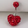 Rhinestone Heart Belly Button Ring Dercing Belly Belly Stud Stail Stail Steel Bar Ombligo Bar for Women Sexy Body Jewelry