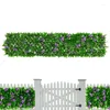 Fleurs décoratives plante artificielle feuille de lierre vert avec fleur violette tenture murale panneaux de clôture intérieur extérieur fête de mariage bricolage fausse couronne