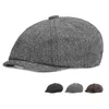 Berets Wool Sboy Caps Men Herringbone Flat Gatsby Cap Woolen Driving Hats Vintage Inspired Hat Winter Peaky Blinders