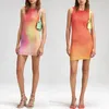 Basic Casual Dresses Heavy colorful Diamond sexy slim dress sleeveless fashion mini dress 230721