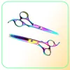 Ciseaux de cheveux multicolores de 6 pouces coups de cheveux coupant les cisaillements éclairés professionnels de la coupe de cheveux de haute qualité de haute qualité Shears5878284