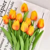 Flores decorativas 10 Uds flor de tulipán artificial ramo de tacto Real falso para boda hogar jardín decoración del Día de San Valentín