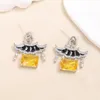 Designer Micro Inlaid Zircon China Historical Building Earrings Women 3A Zircon S925 Silver Earrings Charming Female High grade Gem Earrings Wedding Jewelry Gifts