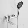 Brushed Gold Bathtub Shower Set Wall Mounted Rotatable Gray Bathtub Faucet Bidet Faucet Bathroom Bath & Shower Mixer Tap
