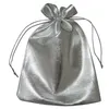 Sacchetti per imballaggio in tessuto argento oro Sacchetti per gioielli Bomboniere per bomboniere Borsa regalo per feste di Natale 7x9cm 9x12cm243q