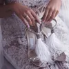 2020 Mode Plume Chaussures De Mariage Pompes À Talons Hauts Cristaux Strass Chaussures De Mariée Cocktail Sandales Chaussures De Mariage Accessori185D