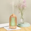 Portable Humidifier Wood Grain, Mini Hollow Humidifier With Night Light USB Powered Aroma Diffuser Super Quiet