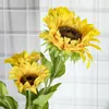 Decorative Flowers Artificial Faux Silk Sunflowers Bouquet Fake Real Touch Long Stems Floral For Wedding Party Centerpieces Home Decoration