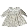 Robes de fille belle robe florale pour enfants printemps été bébé filles hauts chauds bas vêtements pour enfants occasion spéciale manches longues haute