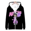 Aphmau Merch 까마귀 지퍼 화염 보라색 및 빨간 3D 프린트 재킷 코트 여성과 남성 스트리트웨어 옷 Kaii Kids Tops L230625