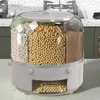 Bouteilles de stockage distributeur de céréales grain rotatif anti-poussière comptoir de cuisine porte-couverts pour armoires comptoirs soja