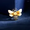 Броши женская модная винтажная кристал милая пчела для женщин роскошные желтые золотые цвето
