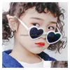 Óculos de sol Moda Street Trends Heart Shaped Kid Children Retro Cute Sun Glasses Frame Girls Boys Baby Eyeglasses Drop Delivery Access Dhmky