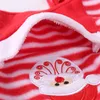 Chien Vêtements Vêtements De Noël Pet Mignon Pull À Rayures Chaud Doux Chiot Chaton Manteaux Avec Poche Père Noël Motif Chat Cavaliers 5 Tailles