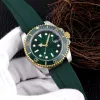 Relógios de pulso masculinos, movimento, relógios mecânicos automáticos, 40 mm, verde safira, preto, bisel de cerâmica, pulseira de aço inoxidável, relógio de pulso comercial à prova d'água