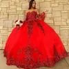 2021 Sexy oro rosa rosso Royal Blue paillettes pizzo abiti Quinceanera Ball Gown perline di cristallo paillettes innamorato con maniche Ruffl218m